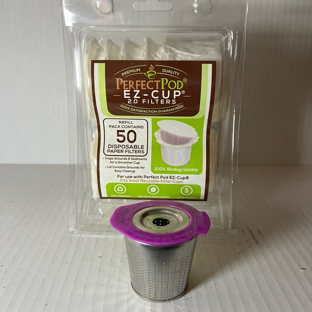 EZ - Cup Stainless Steel Reusable Coffee Filter with 50 disposable filters